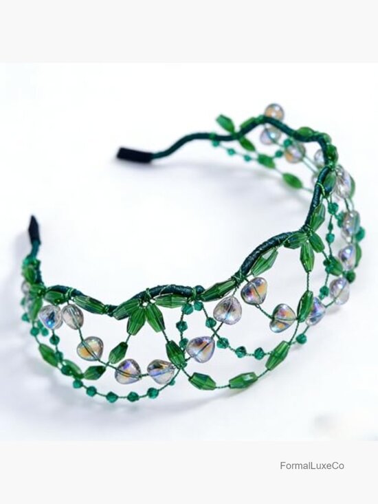 Handmade Braided Rhinestone Headband for Wedding Party main image 5